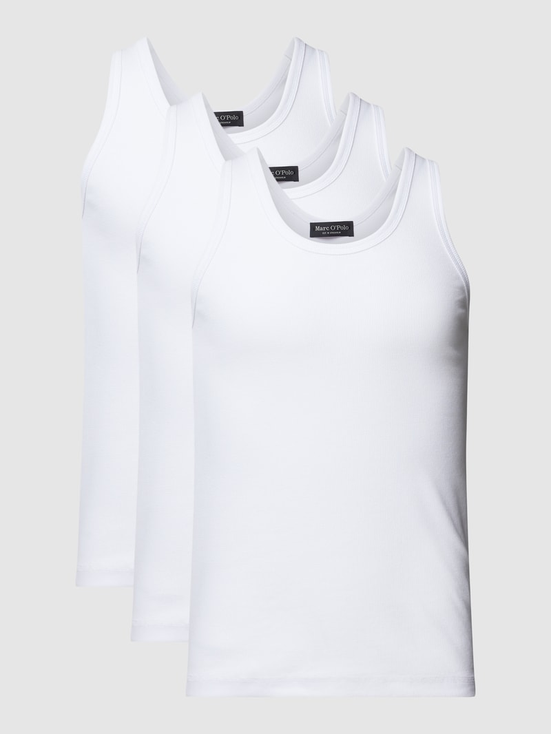 Tanktop mit Feinripp Modell 'ICONIC' im 2er-Pack in weiß