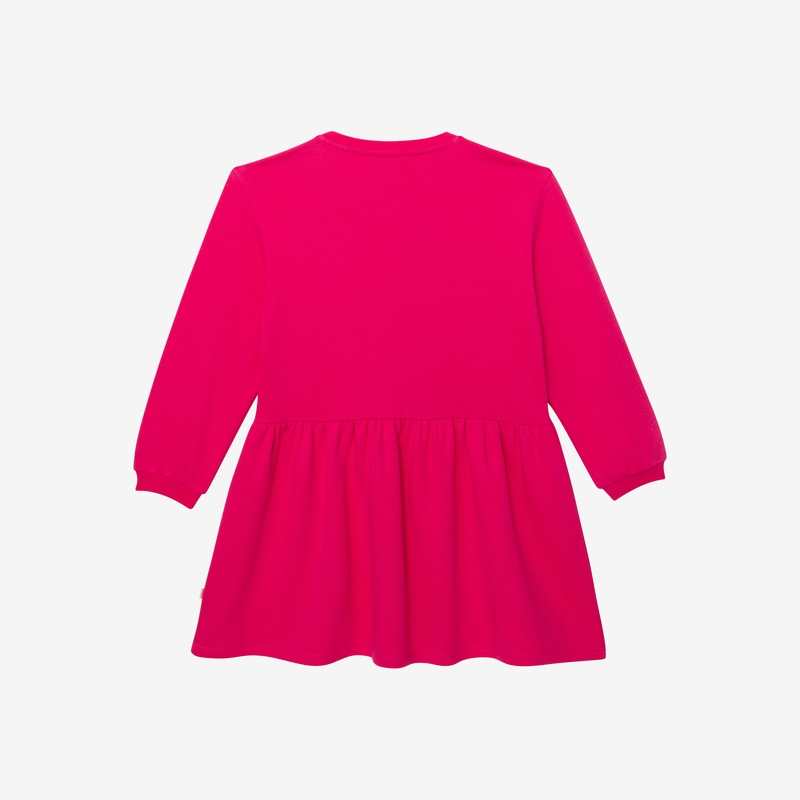 Robe sweat fille message rose en coton recyclé Catimini
