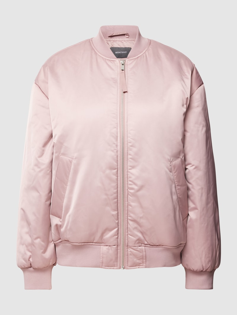 Bomberjacke in Satin-Optik in rosa