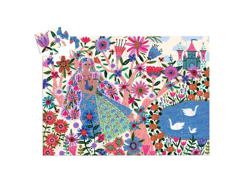 Puzzle silhouette - La princesse et son paon - 36 pcs