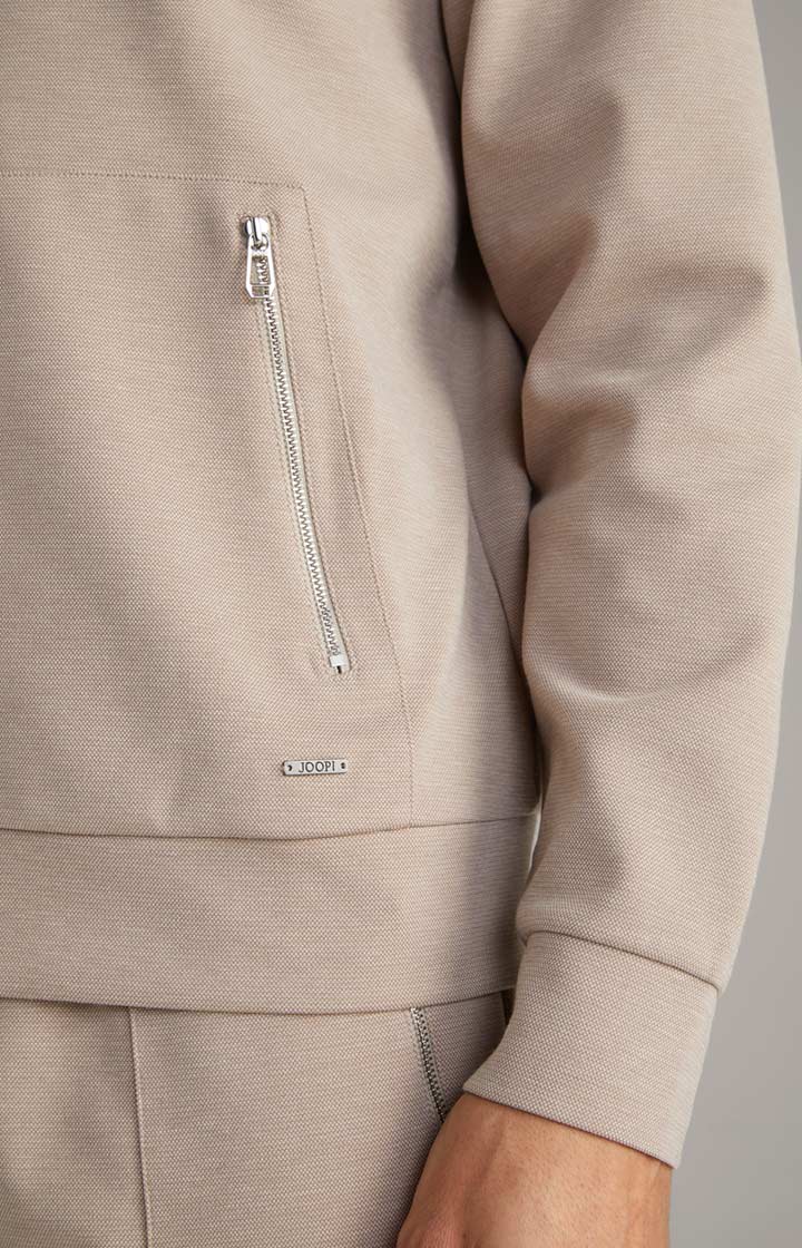 Hoodie-Sweatjacke Tiberio in Hellbraun