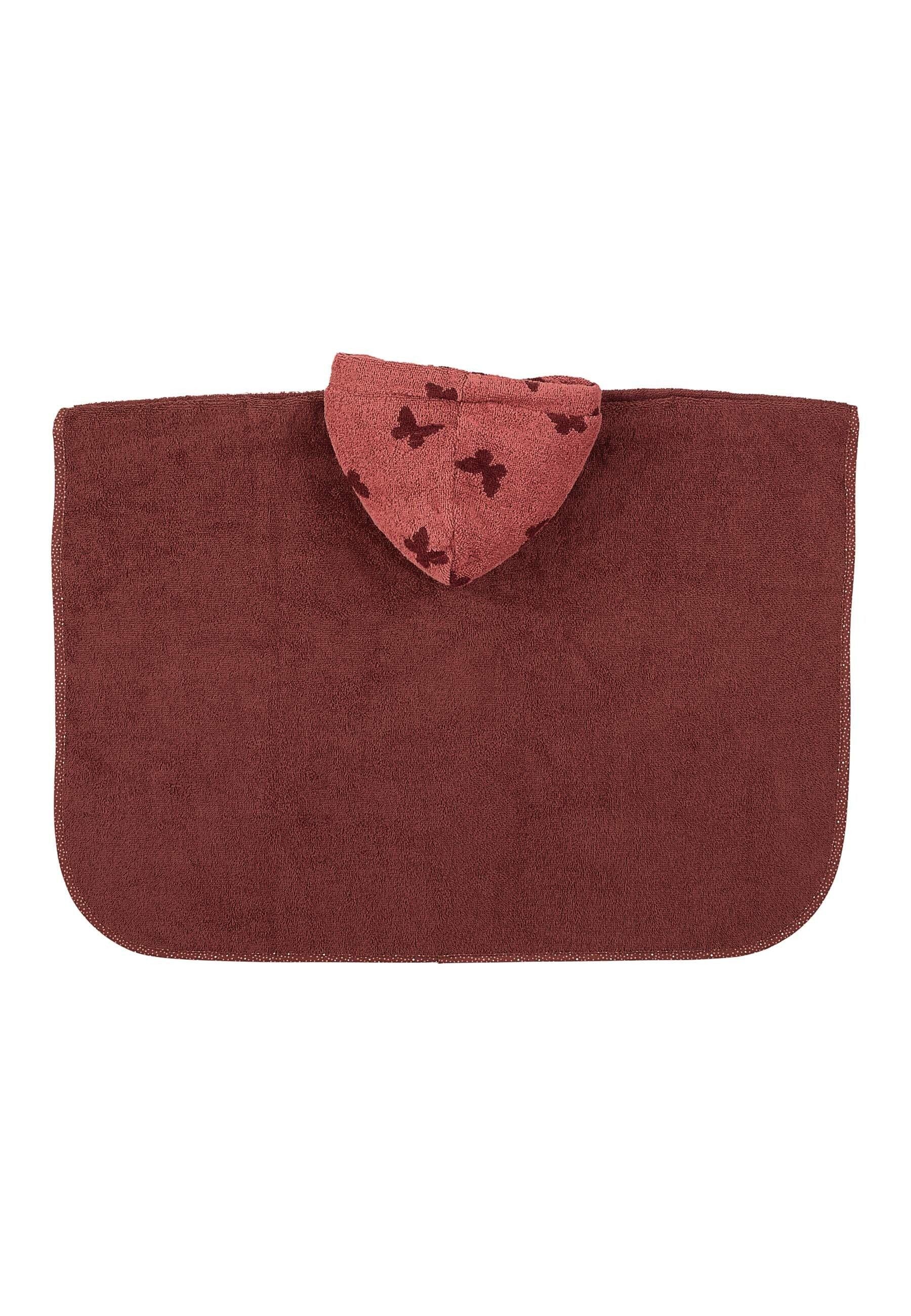 Poncho Esel Emmily mit Stickmotiv in Dunkelrot