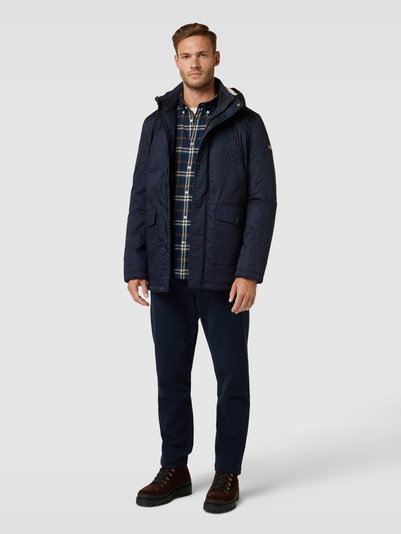 Jacke mit Druckknopfleiste Modell 'CHESTER' in marineblau