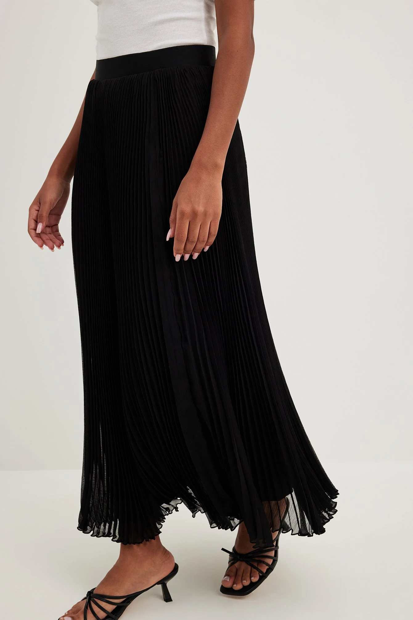 Midirock aus plissiertem Chiffon