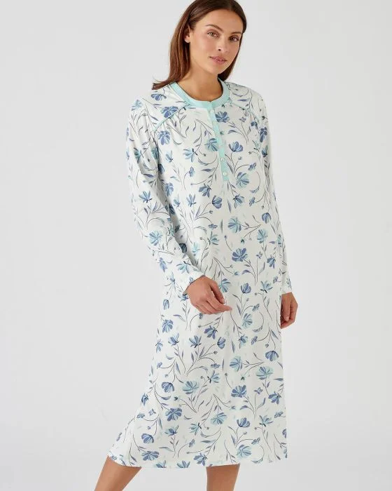 Chemise de nuit avec chauffe-épaules maille jersey Thermolactyl