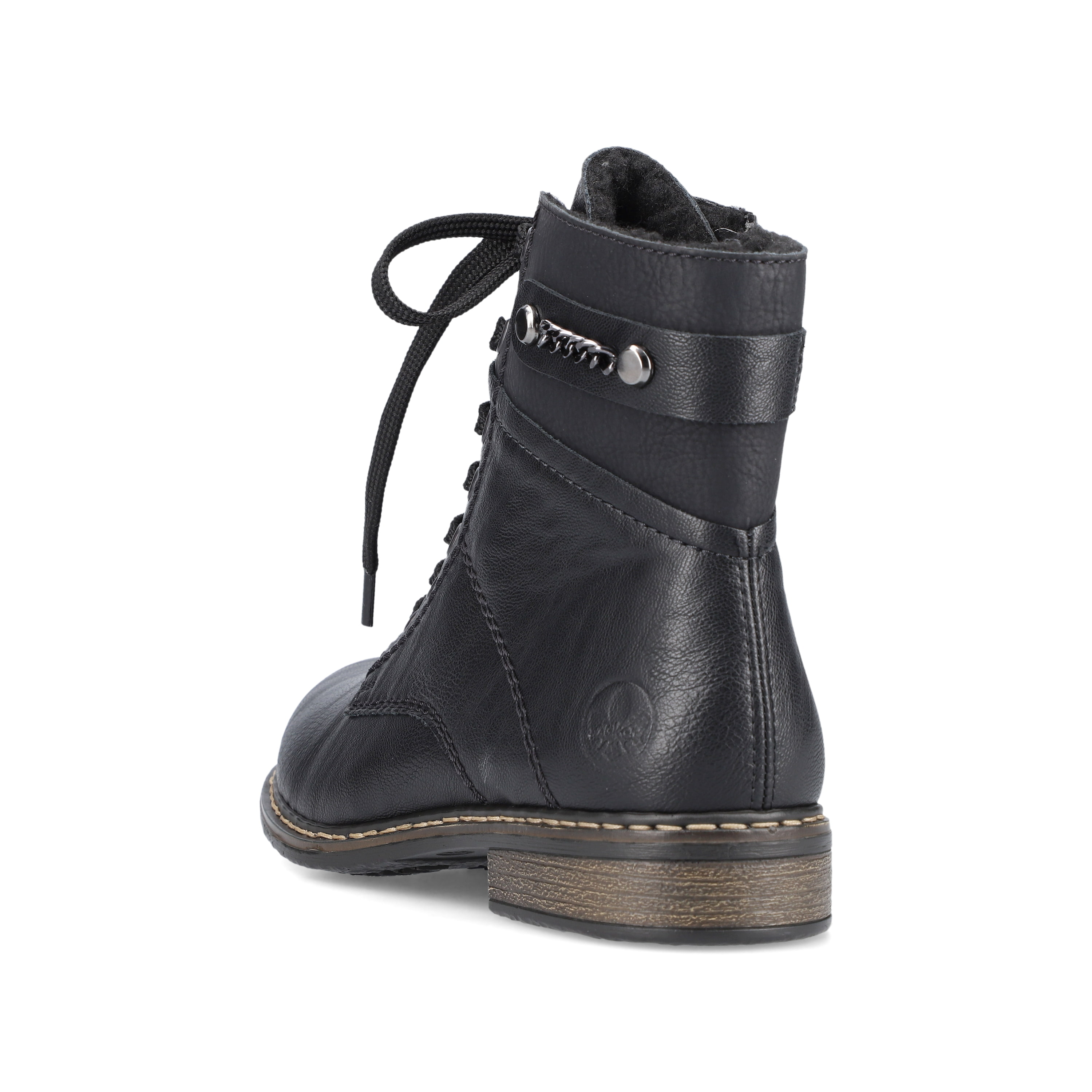 Rieker Damen Schnürstiefel tiefschwarz
