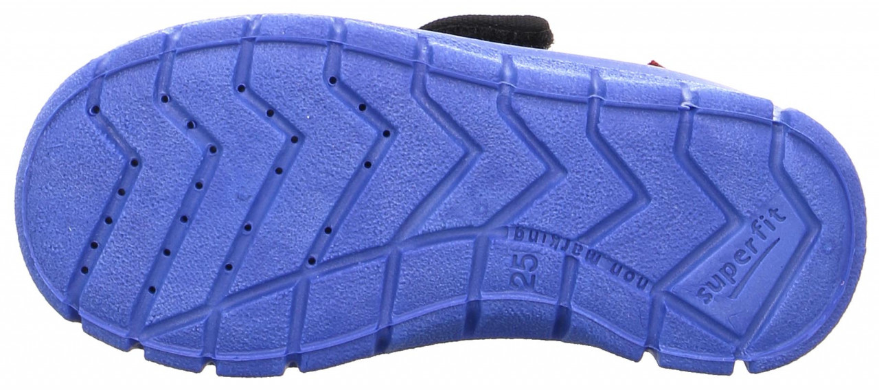 BOBBY - Blau Hausschuh mit Klettverschluss