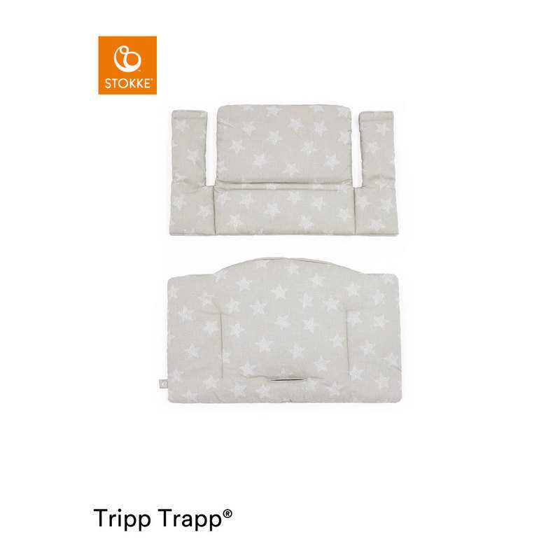 Coussin classic gris étoiles OCS pour chaise haute Tripp Trapp Stokke