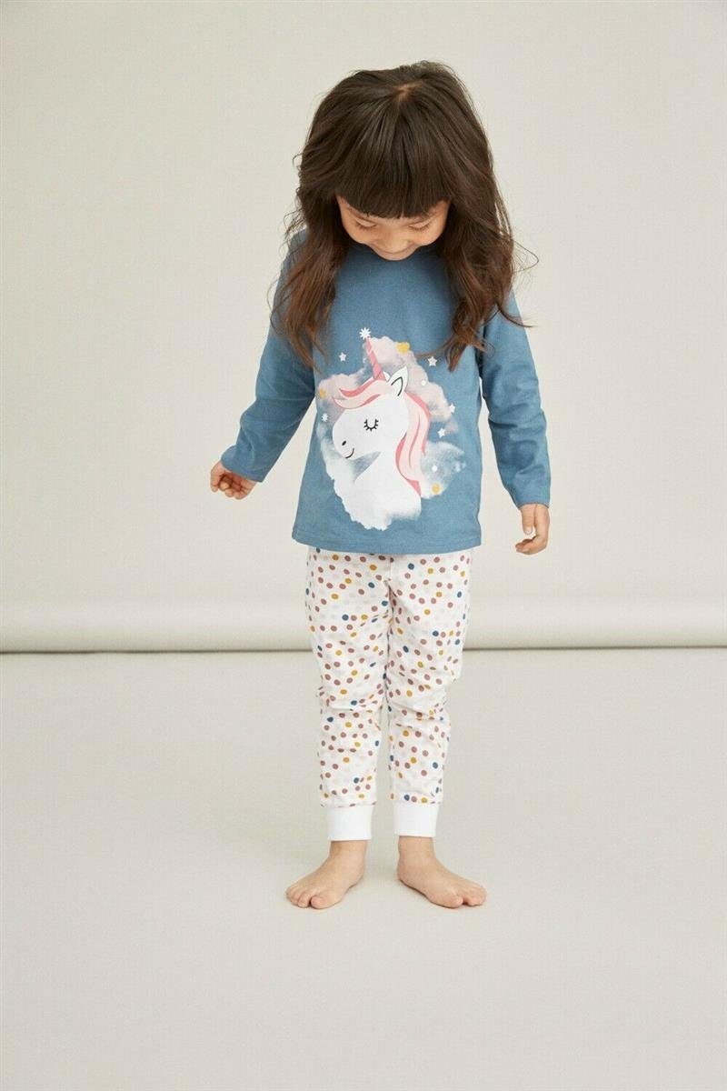 Name It Schlafanzug NKFNIGHTSET REAL TEAL UNICORN (Set, 2 tlg., Oberteil und Hose) mit Einhorndruck