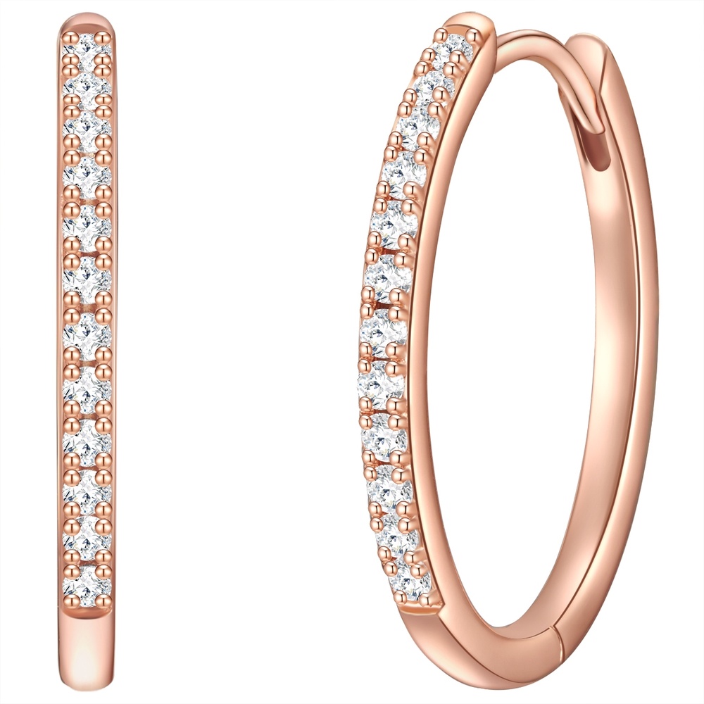 Glanzstücke München Créoles en argent Argent sterling Oxyde de zirconium (CZ) en Or rose Boucles d'oreilles