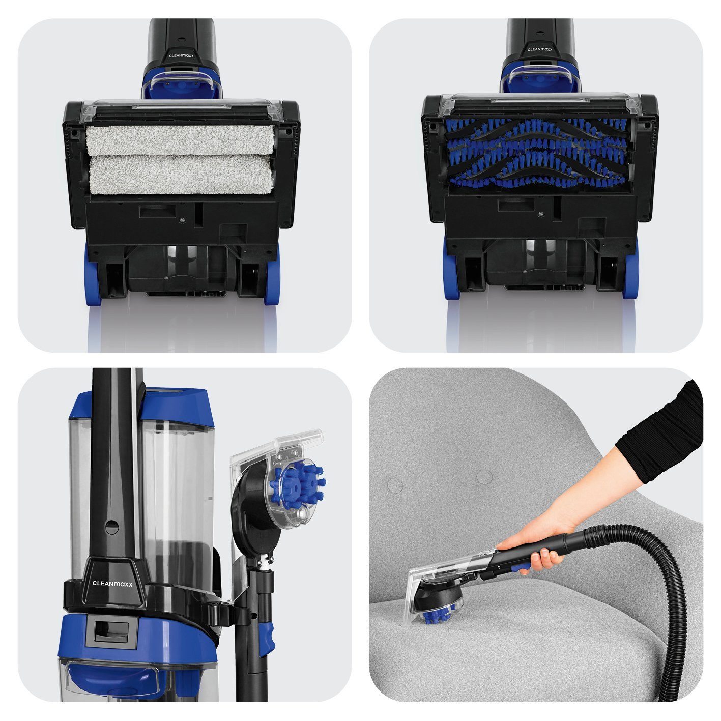 CLEANmaxx Teppichreinigungsgerät Teppich- & Bodenreiniger, 800 W, Waschsauger, Shampoonierer inkl. Bürsten & Shampoo