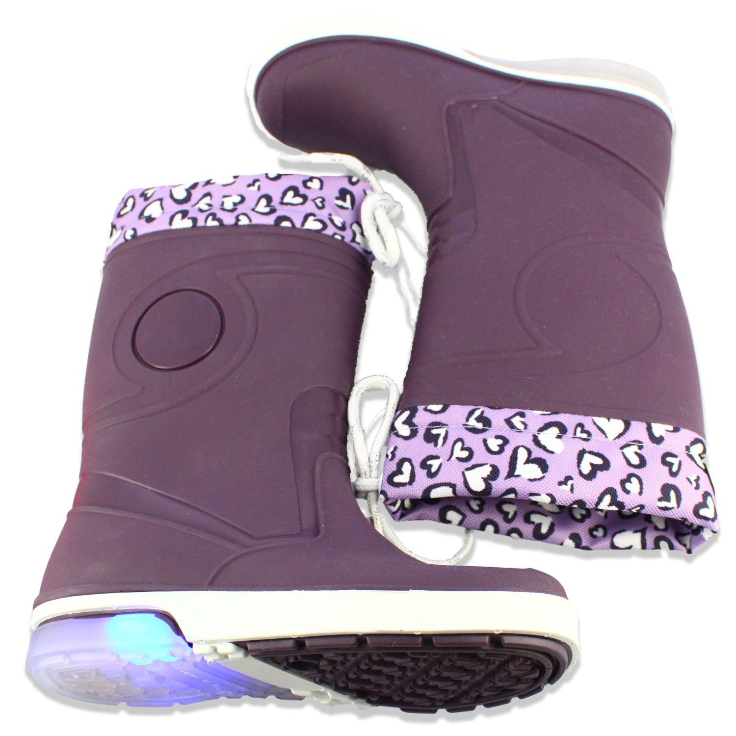 Beck Blinking Valentine mit Warmfutter Regenstiefel mit Blinkersohle Gummistiefel (für Mädchen, für warme, trockene Füße bei Nässe und Kälte) Wasserdicht, Warmfutter, schmale Passform