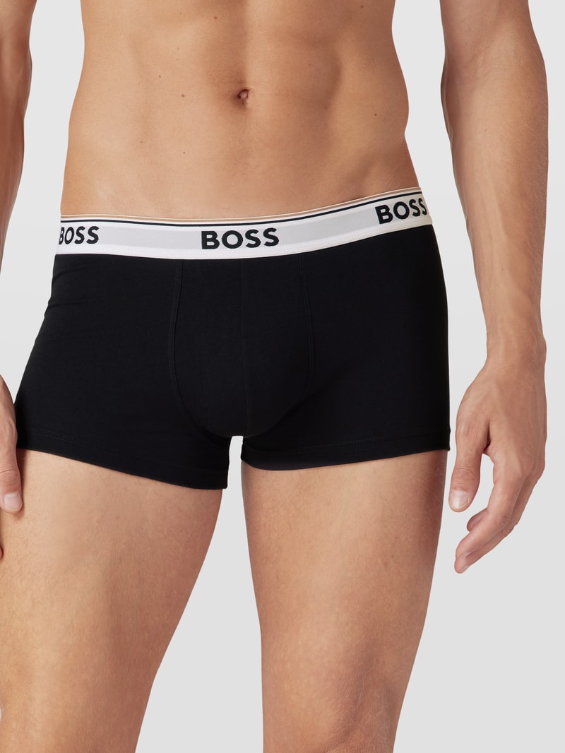 Trunks mit elastischem Logo-Bund im 3er-Pack in schwarz
