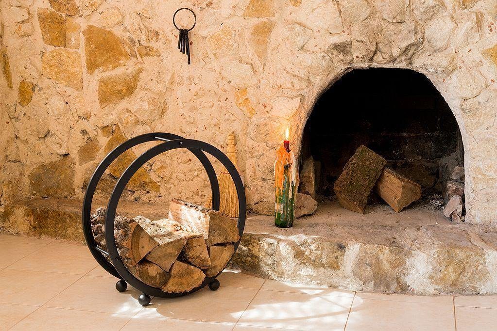 DanDiBo Kaminholzregal Kaminholzregal Kaminholzständer Rund D-55 cm Holzkorb Kaminholzhalter Holzregal