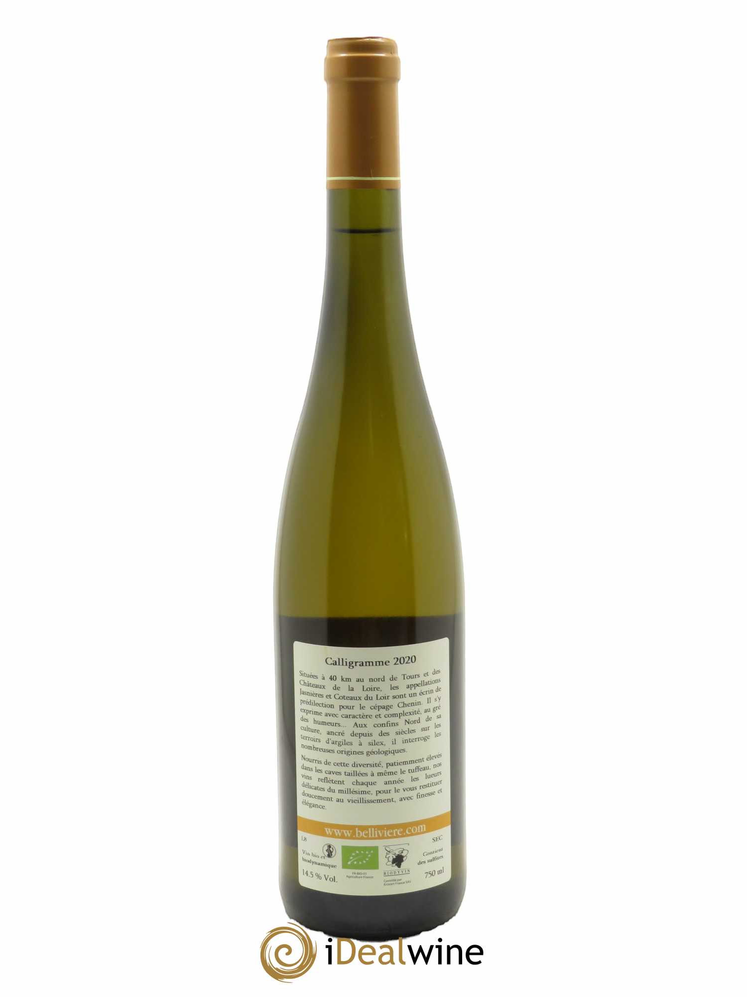 Jasnières Calligramme Domaine de Bellivière  2020 - Lot de 1 Bouteille