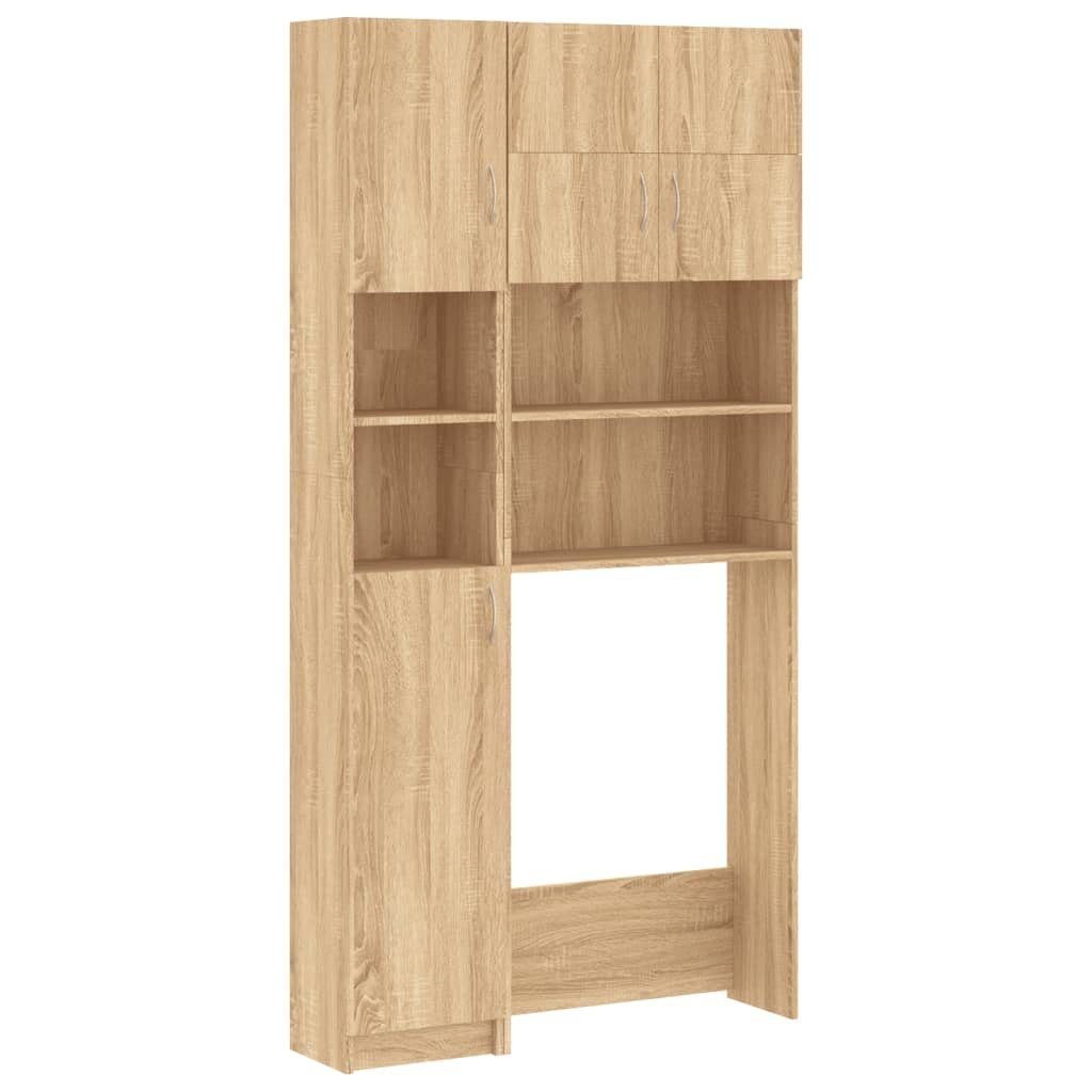 vidaXL Waschmaschinenumbauschrank Waschmaschinenschrank-Set Sonoma-Eiche Holzwerkstoff
