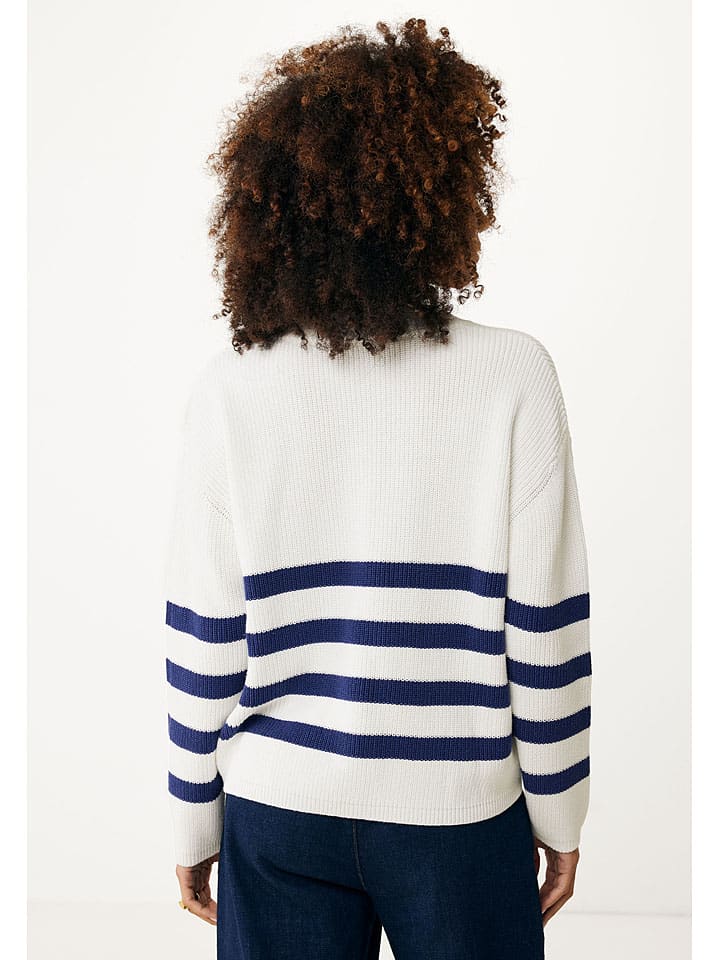 Mexx Pullover in Weiß/ Dunkelblau günstig kaufen