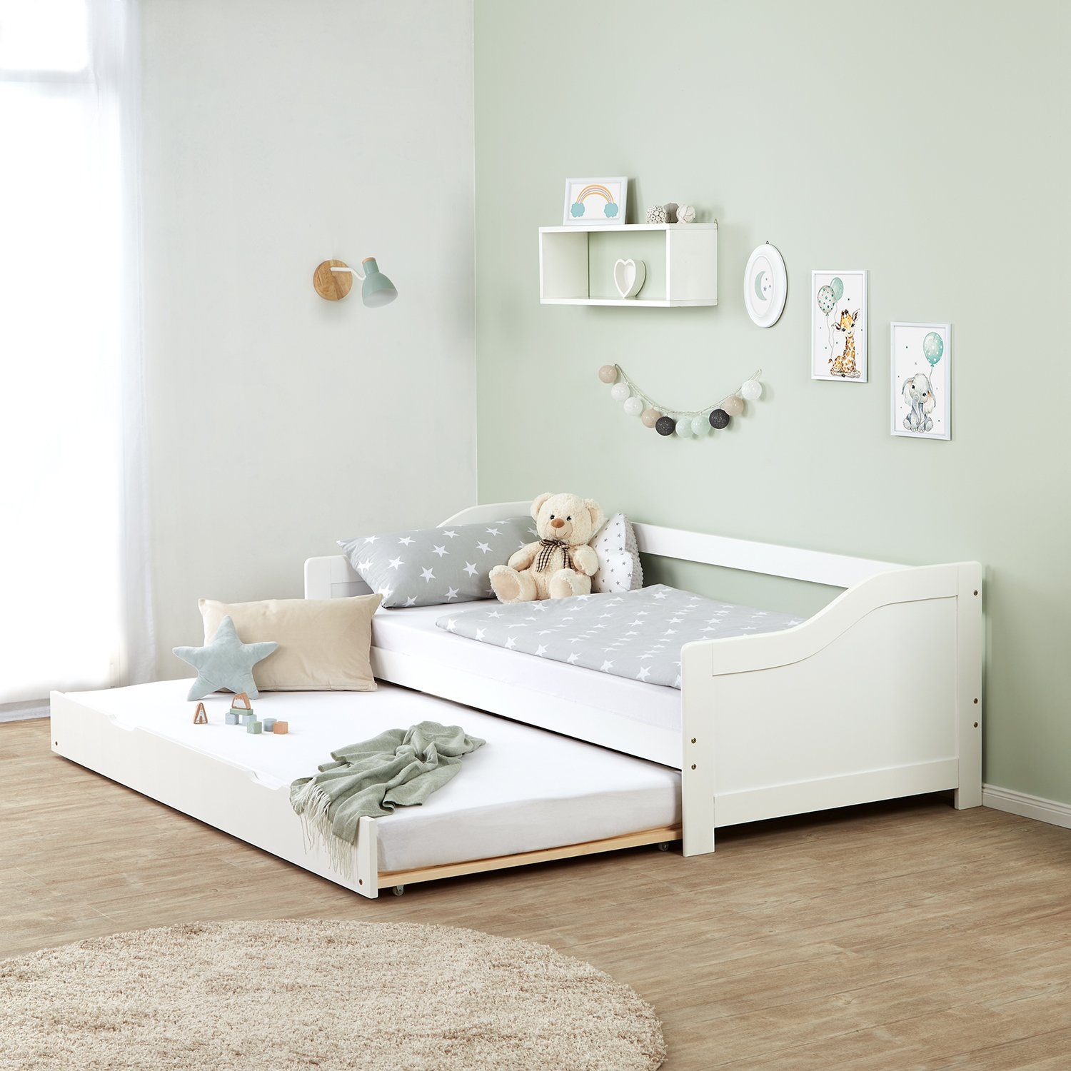 Holzbett Kinderbett Ausziehbett 90x200 Kojenbett