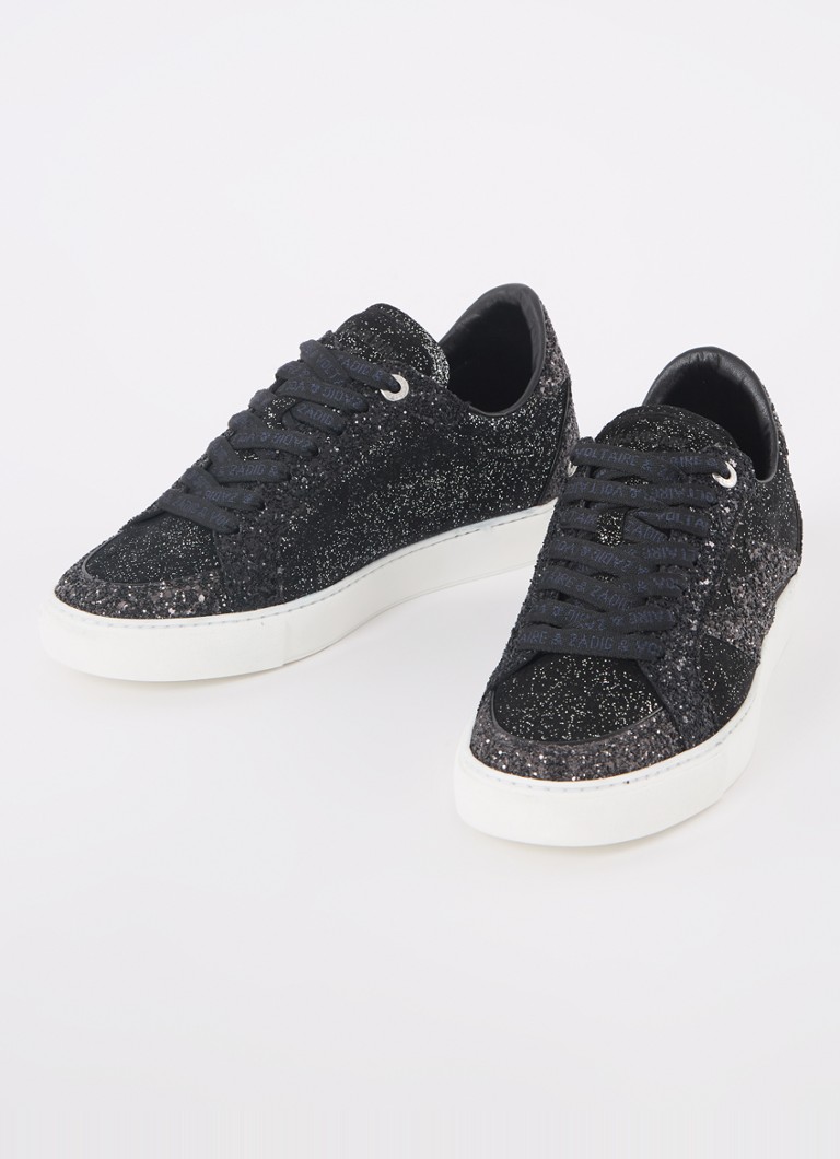Tenisi Zadig&Voltaire La Flash din piele cu sclipici