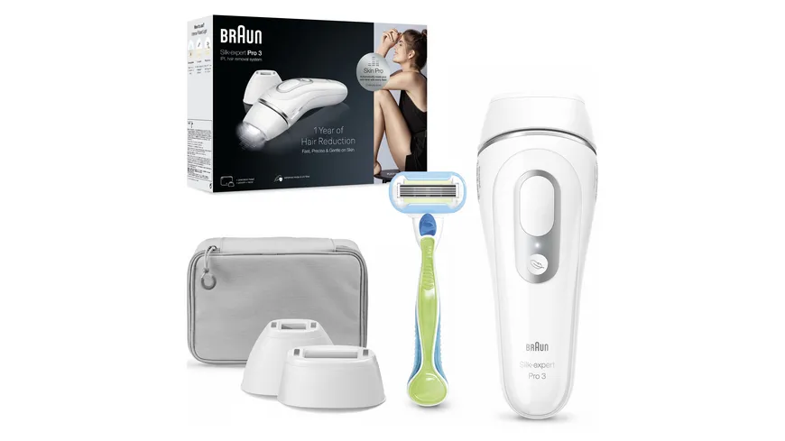 BRAUN IPL-Haarentfernungsgerät Silk·expert Pro 3 PL3122 Silber / Weiß