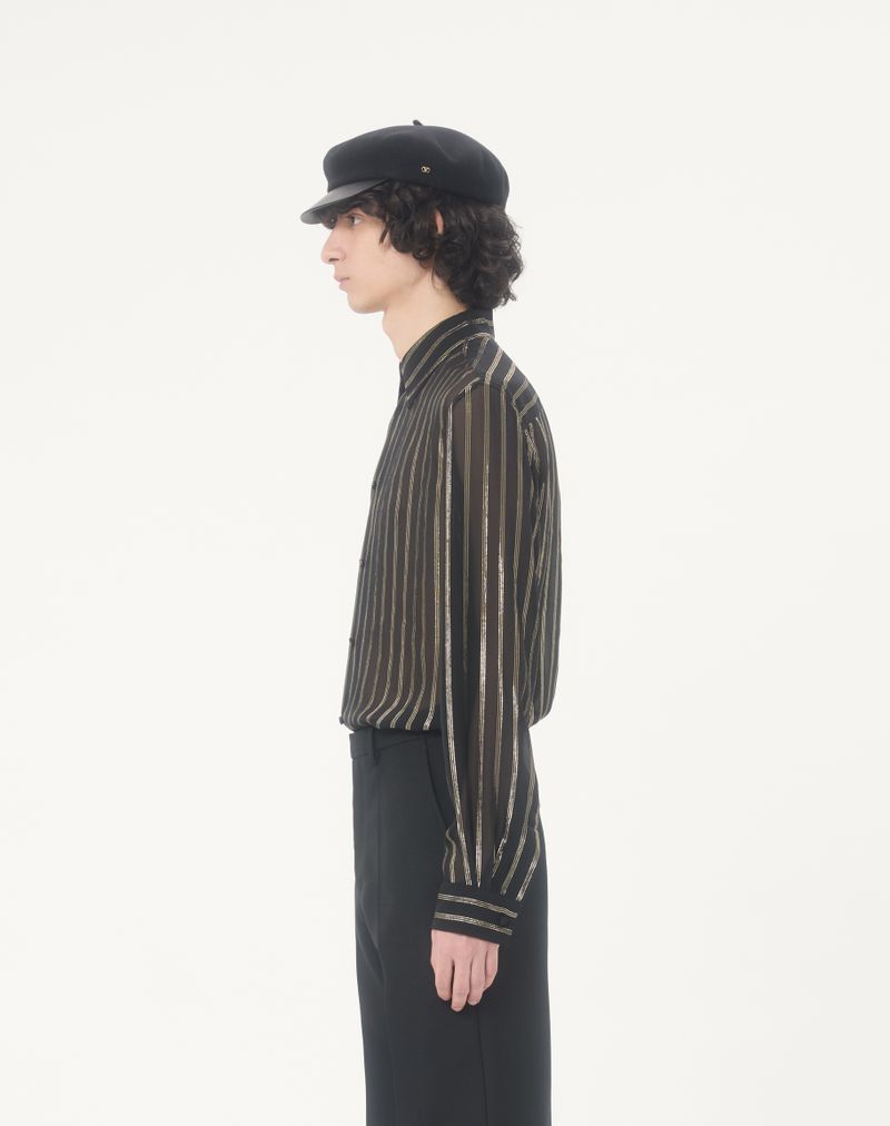 Valentino zijden en lurex chiffon overhemd
