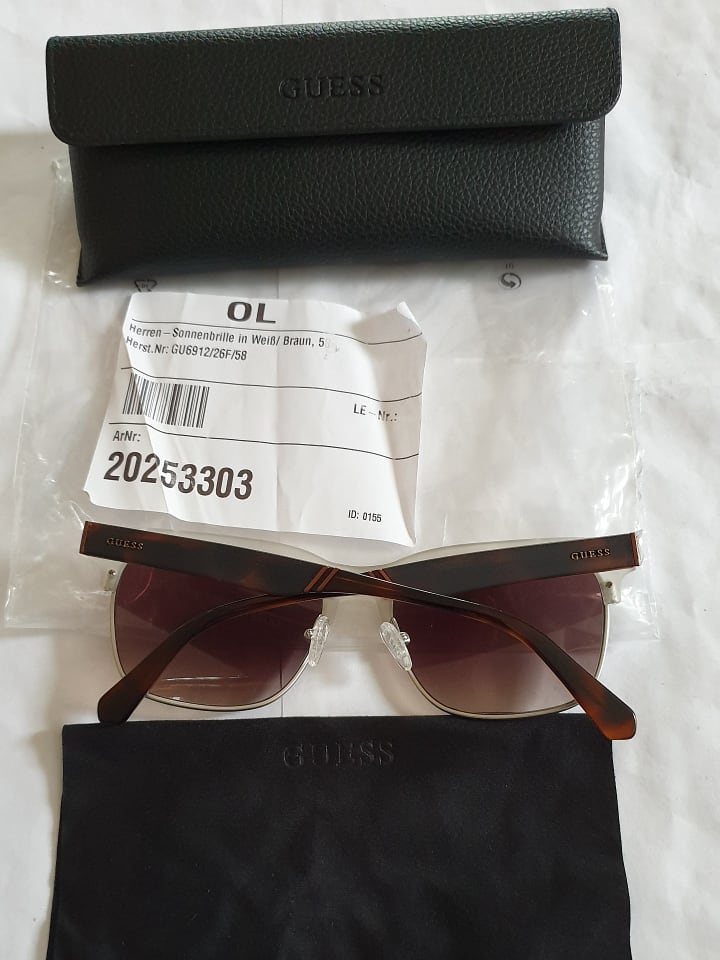 Guess Herren-Sonnenbrille in Weiß/ Braun günstig kaufen 58