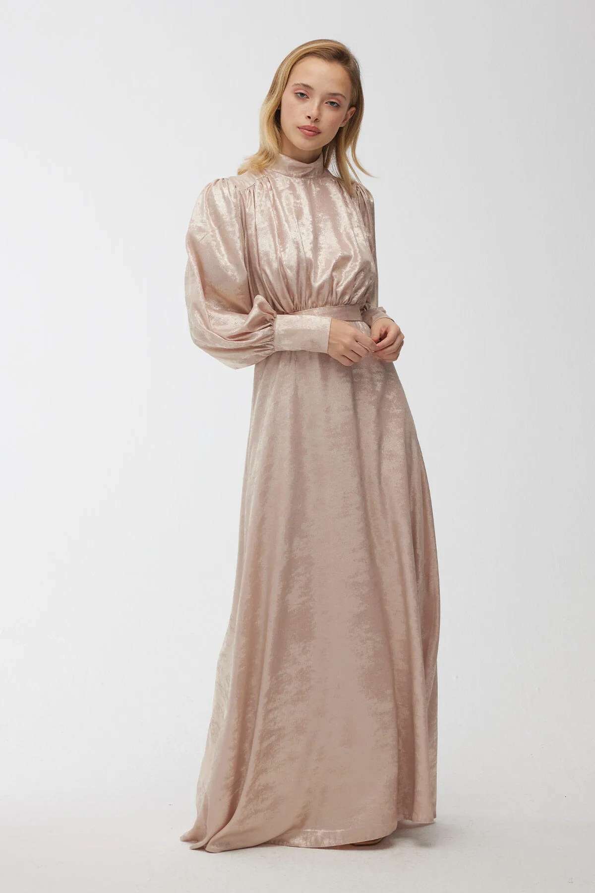 Manuka  Glitzerndes Abendkleid Lachs
