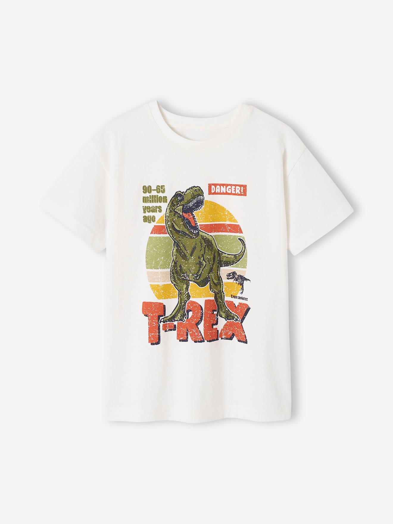Vertbaudet Jungen T-Shirt mit Dino - wollweiß