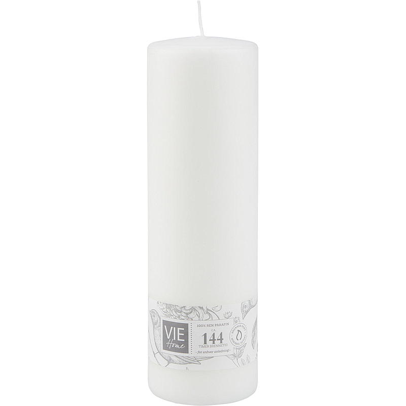 Vie Home Kubbelys 144 timer 7,8x25 cm parafin hvit