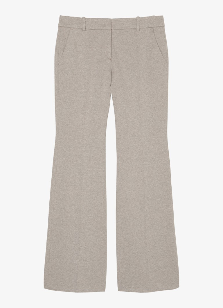 Marc O'Polo Mid waist straight fit trousers with mixed design