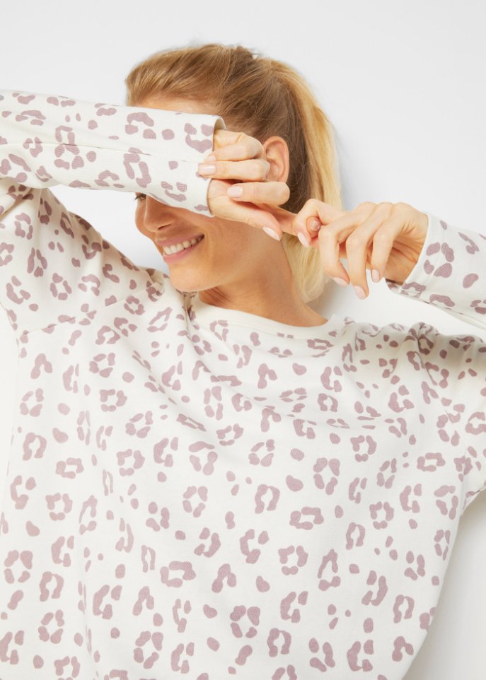 Sweatshirt mit Leoprint, oversized