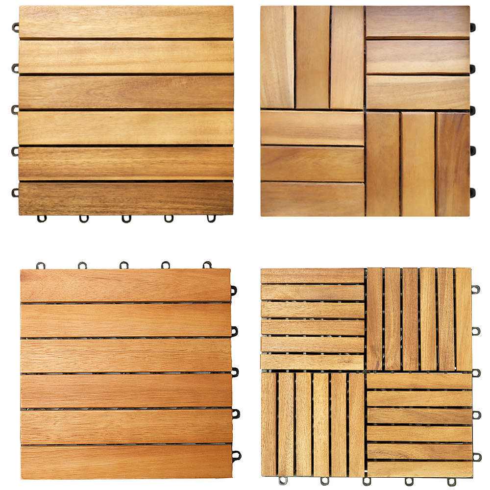 DEUBA Casaria Holzfliese Mosaik - ca. 30 x 30cm, Akazien braun