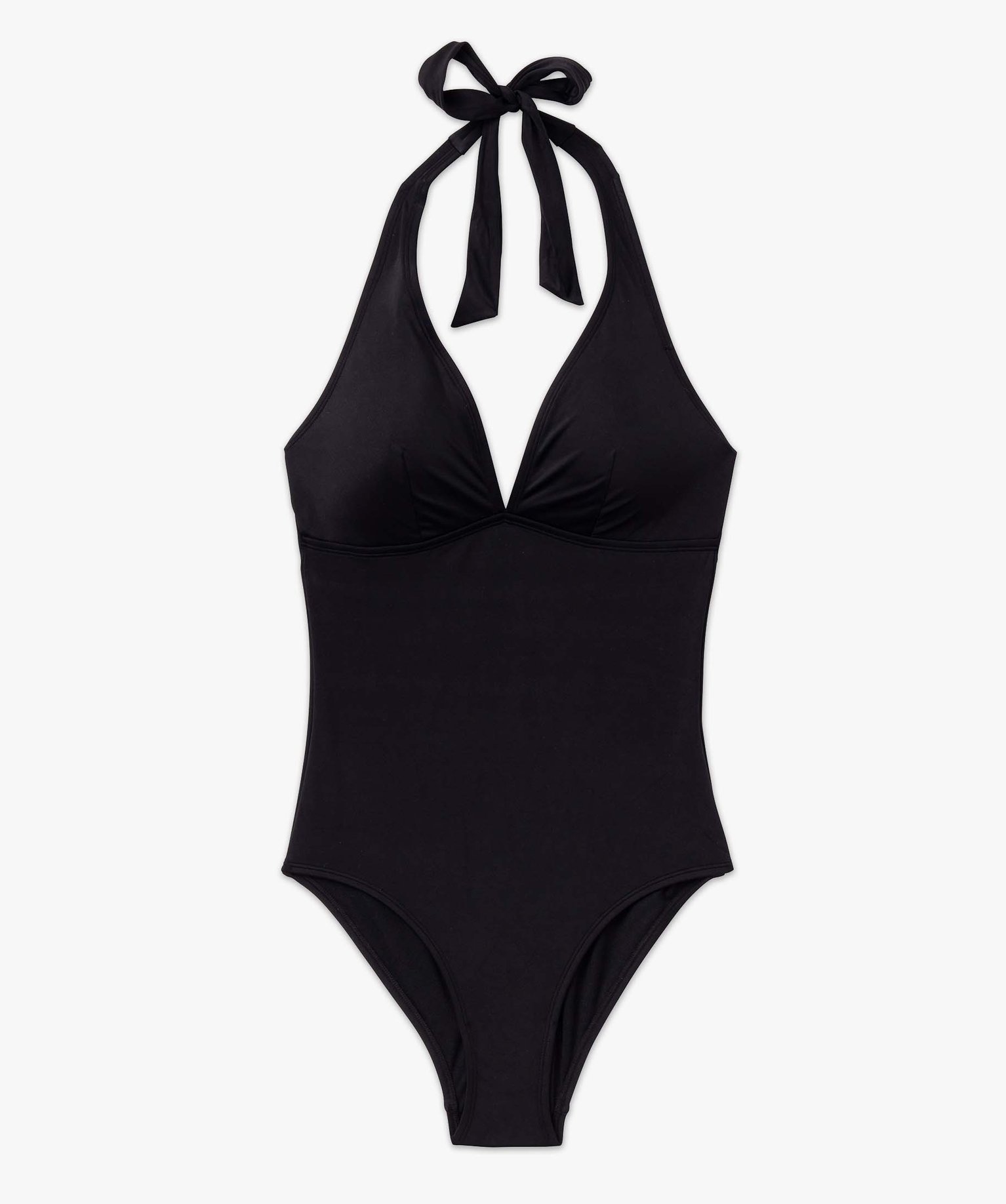Maillot de bain femme une pièce à nouer dans le cou noir | GEMO