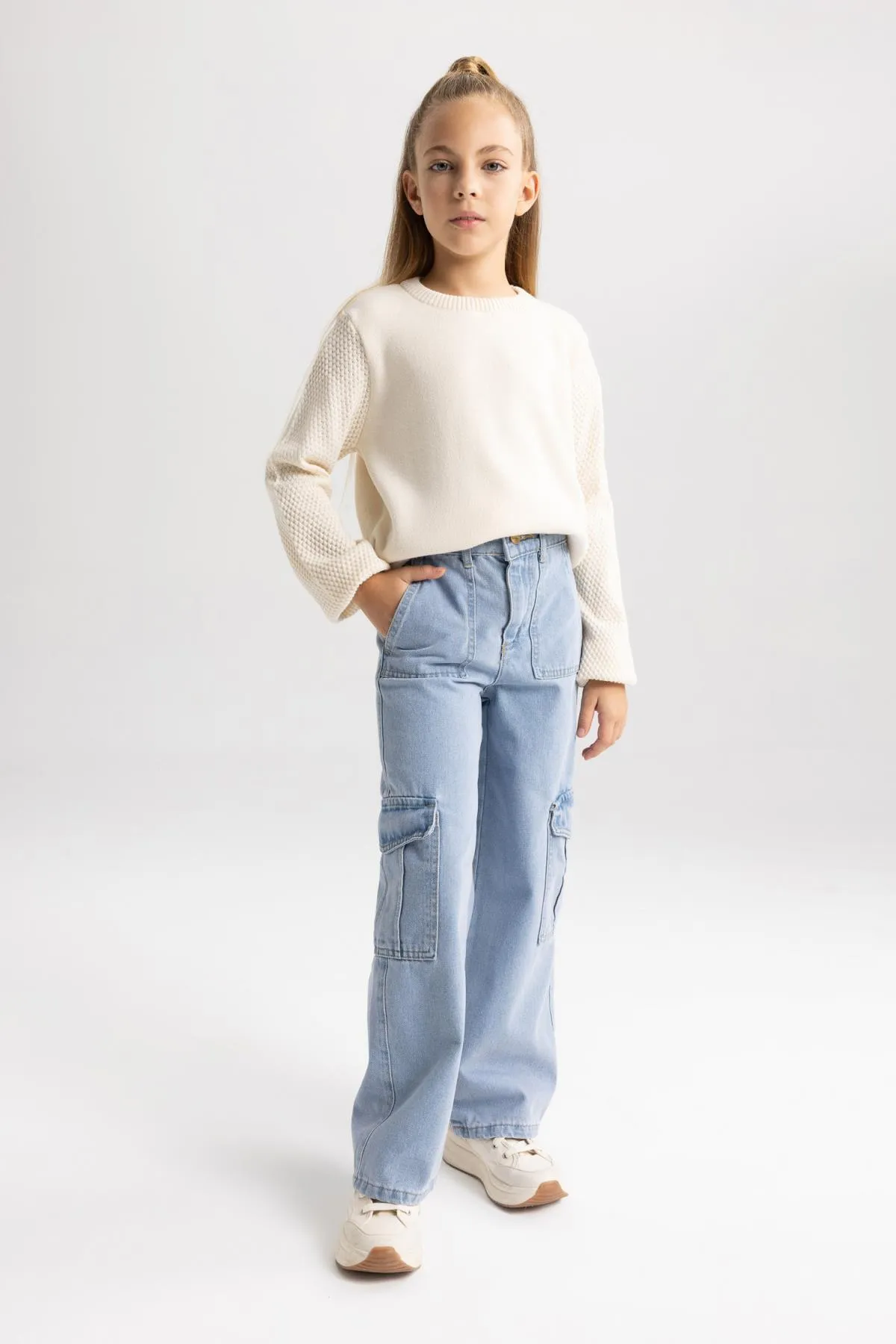 DeFacto  Cargo-Jeanshose mit weitem Bein für Mädchen