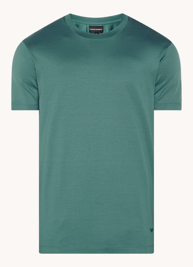 Tricou Emporio Armani din amestec de lyocell cu logo