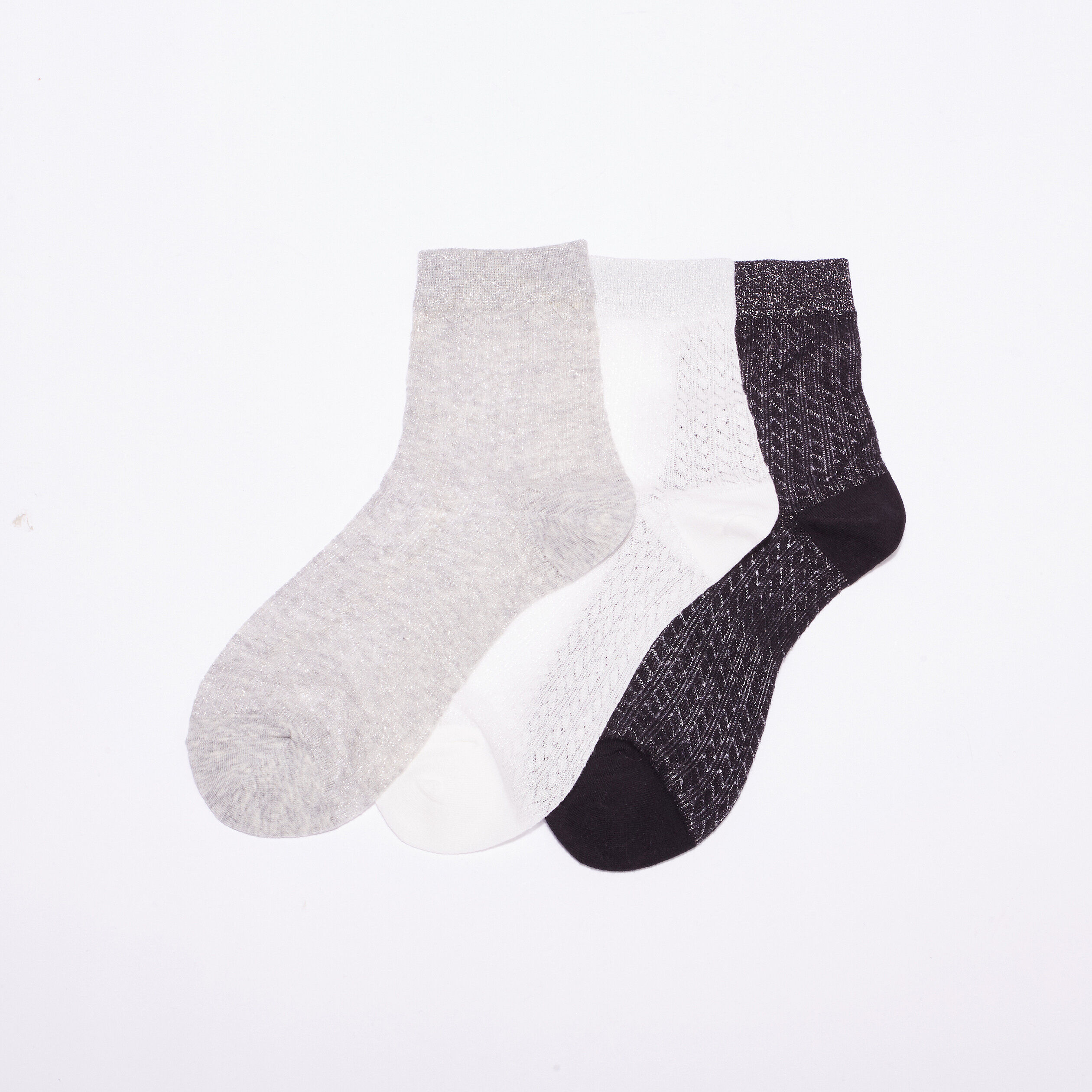 Lot 3 paires chaussettes ecru femme | Cache Cache