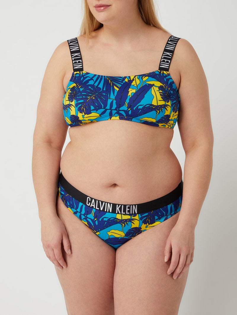 PLUS SIZE Bikini-Hose mit Logo-Bund in royalblau