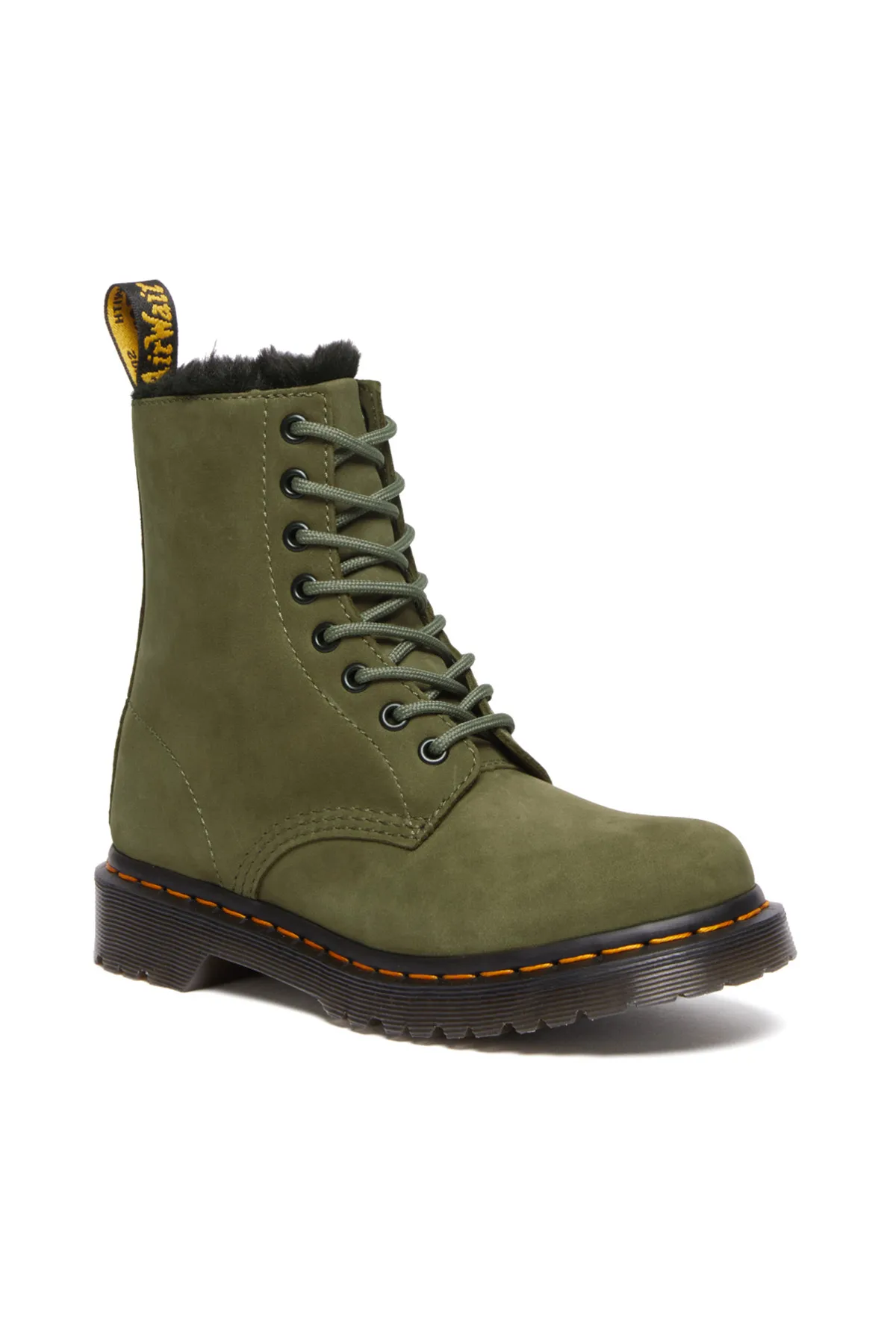 Dr. Martens  Stiefel & Booties Damen / Mädchen Olive Buffbuck & Black Milo Fur