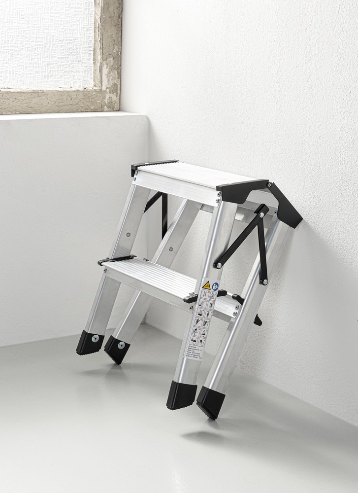 Kraft Werkzeuge Alu Trittleiter, 2 Stufig, 150 kg