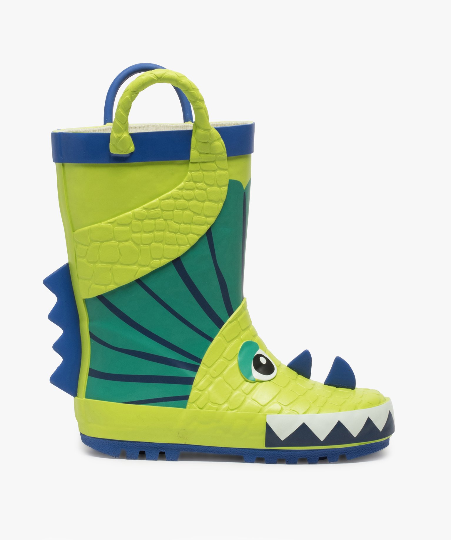 Bottes de pluie Garçon à anses motif dinosaure en relief vert | GEMO