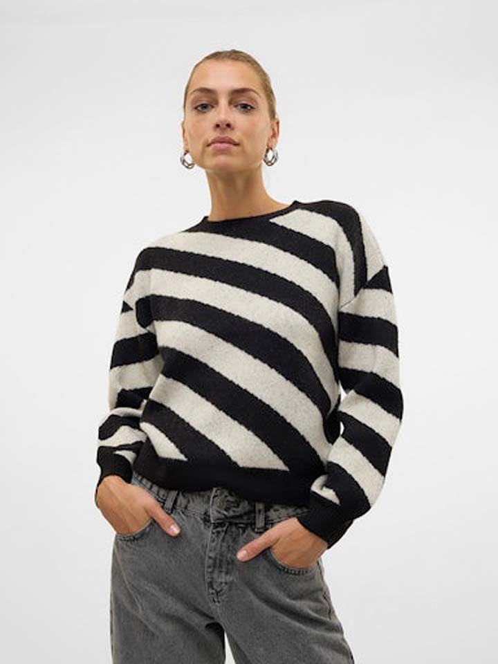 Vero Moda Pullover in Schwarz/ Weiß günstig kaufen