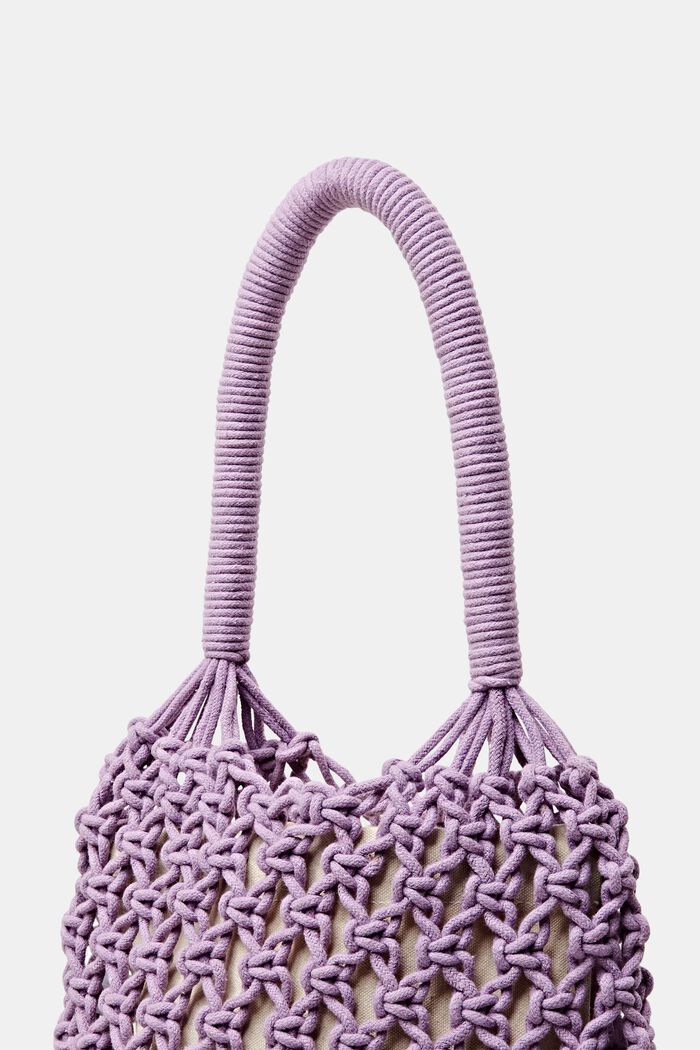 Gehäkelte Tote Bag mit Streifen und Tasseln