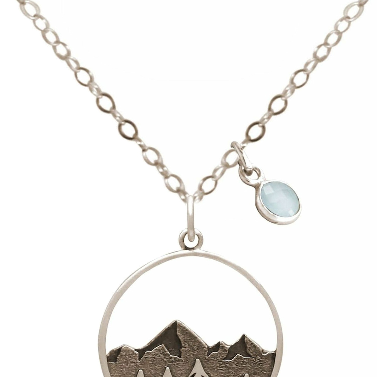 Kette mit Anhänger 'Alpin Berge Chalcedon'