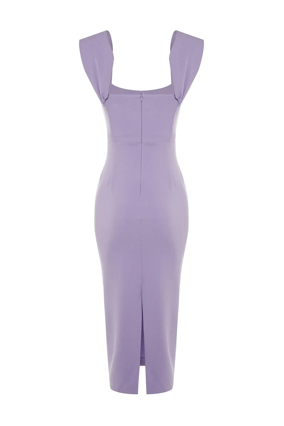 Trendyol Collection  Fliederfarbenes, figurbetontes, gefüttertes Abendkleid aus Webstoff TPRSS22EL00097