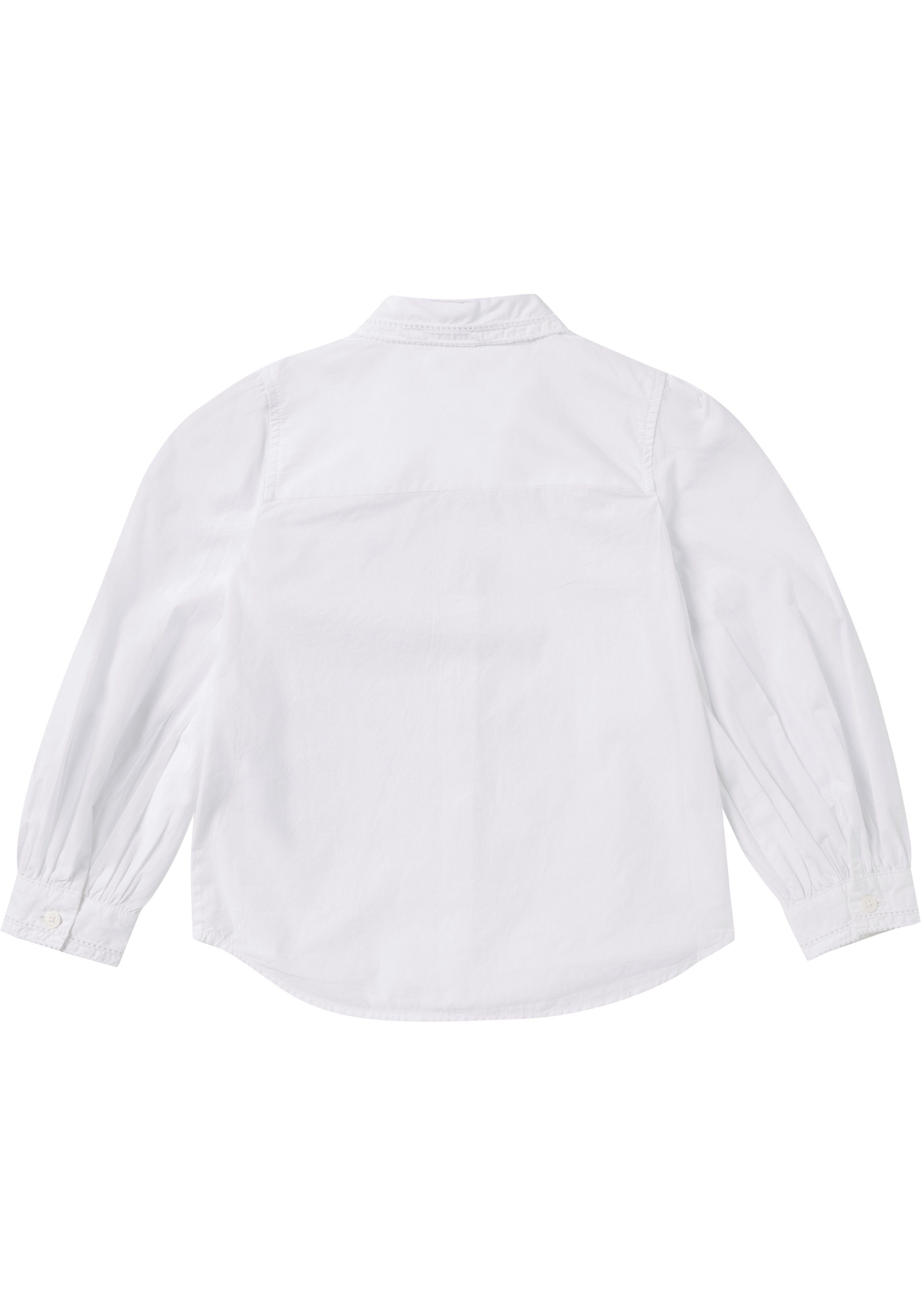 Tommy Hilfiger Langarmbluse AJOUR PUFF SLEEVE SHIRT L/S (1-tlg) mit Ajourmuster an Kragen und Manschetten