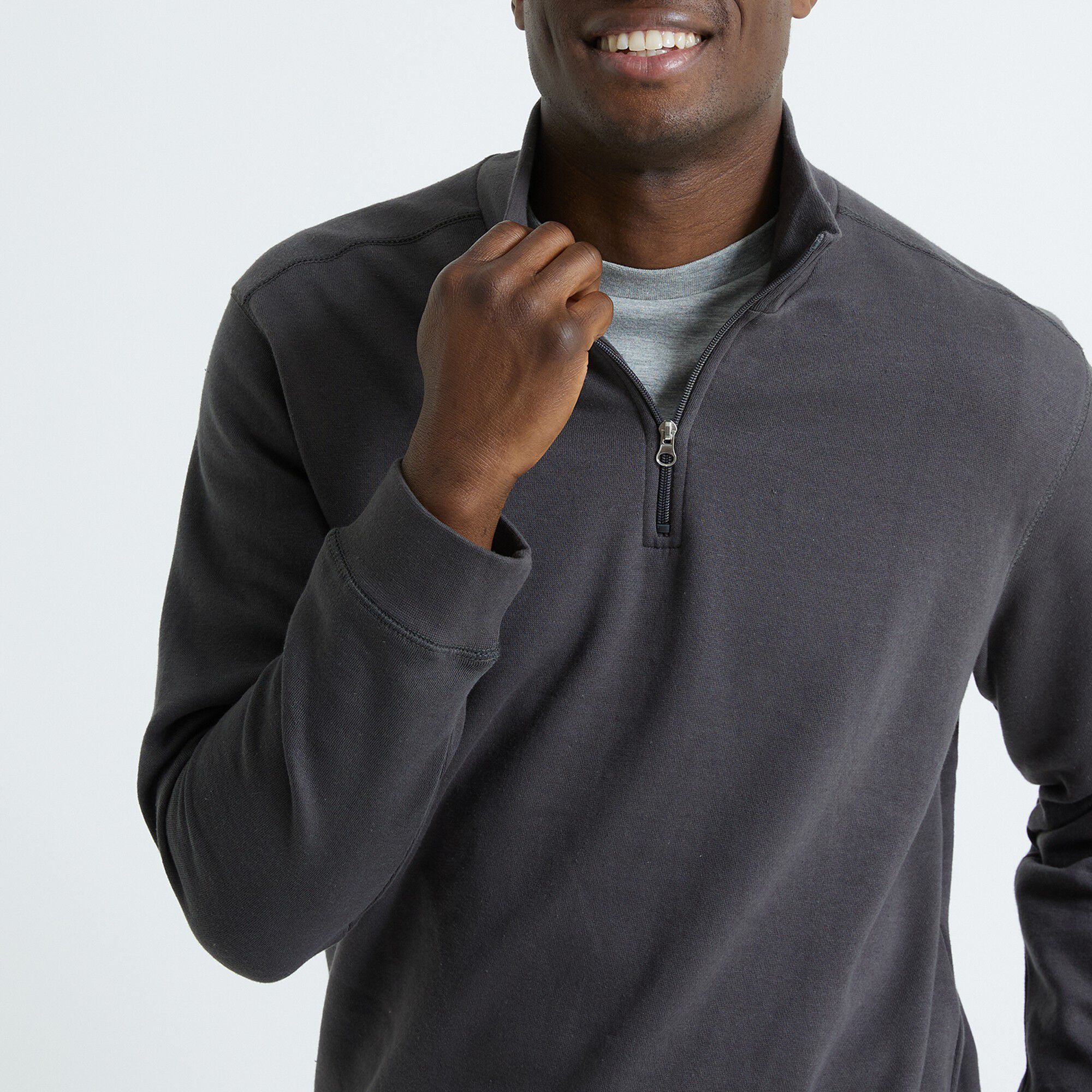 Sweat molleton col camionneur zippé