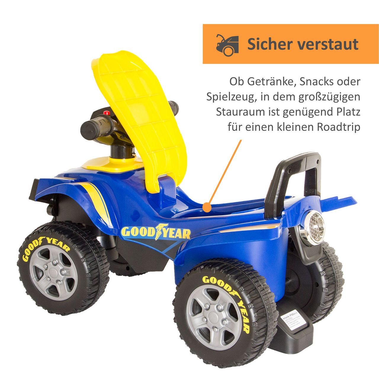 Lemodo GOOD YEAR Rutscherauto, Kinder-Quad, Rutschauto in blau