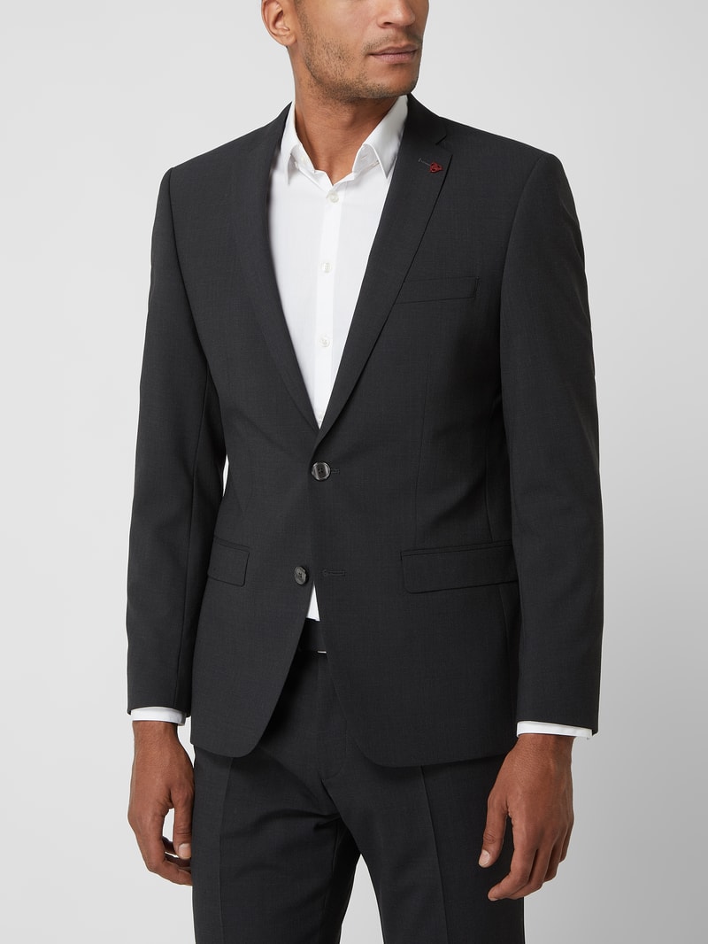 Slim Fit Anzug mit 2-Knopf-Sakko in anthrazit