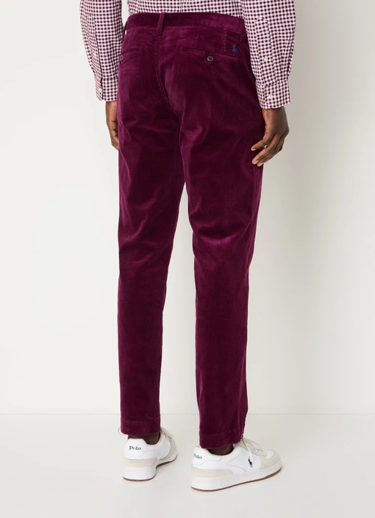 Pantaloni chino slim fit din catifea reiată Ralph Lauren cu buzunare laterale