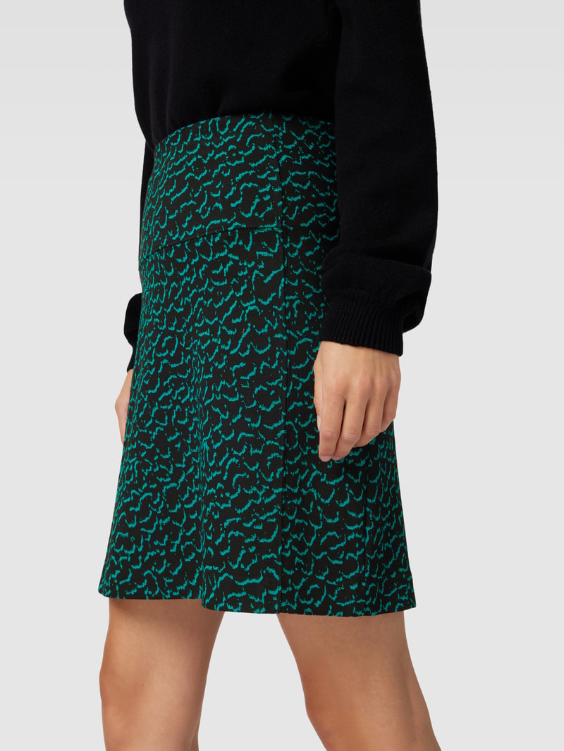 Minirock mit Allover-Muster Modell 'Kate' in schwarz